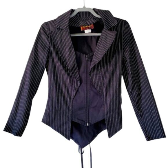 Vintage Tops - Vintage Phaze Y2K Goth Victorian Tim Burton Eerie Fairy Punk Corset Top 10